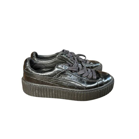 Rihanna Fenty x Puma Black on Black Creepers Wrinkled Patent Lace Up Shoes - 7.5 - Picture 4 of 11